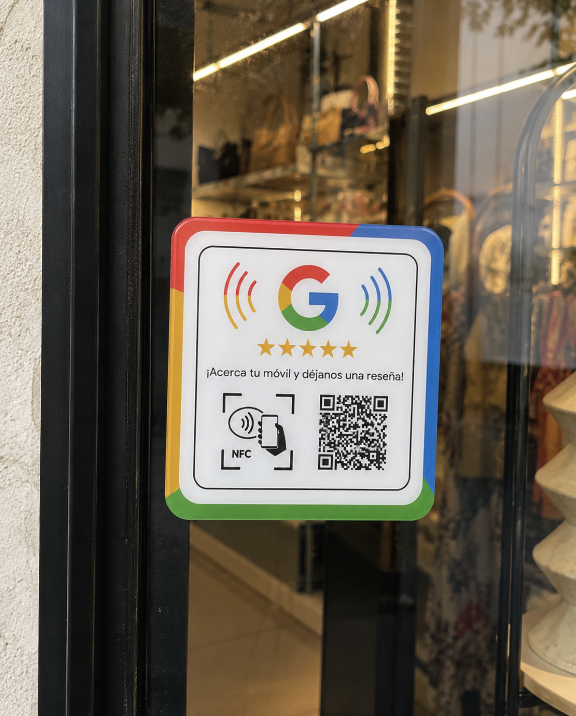 Tarjeta TapRate instalada en comercio local